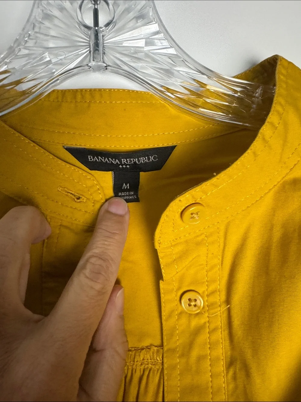 Men's Mustard Yellow Long-Sleeve Henley Shirt